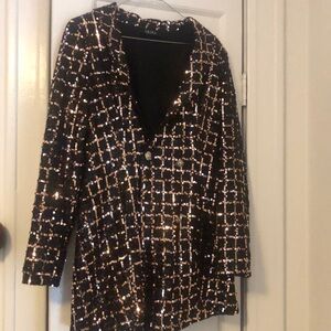 Akira long blazer with sequins that can be worn as a top or a dress!